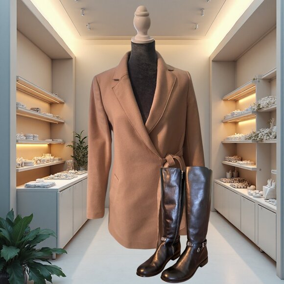 Michael Kors Women's Arley Riding Boots Black 11M | Black Leather | Silver Logo - Picture 1 of 12